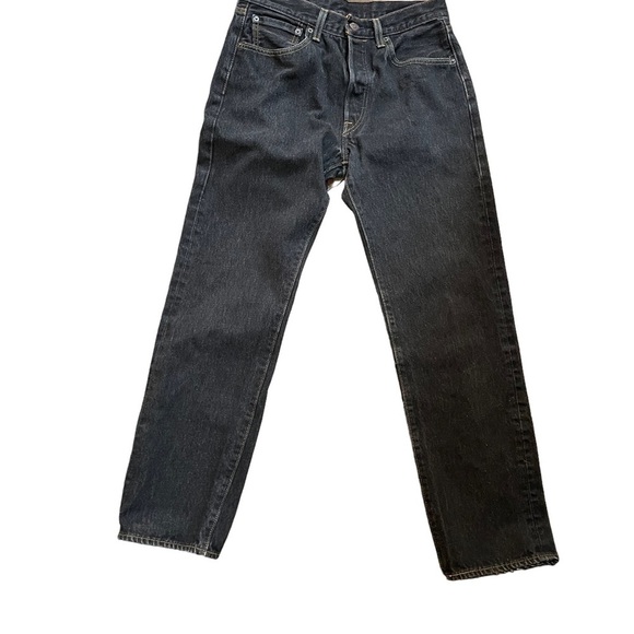 Levi’s 501 black buttonfly straight leg jeans size 32x34 - Picture 4 of 9